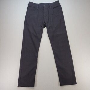 34 Heritage Pants Mens 34x34* Gray Courage Mid Rise Straight Check Dress Pant